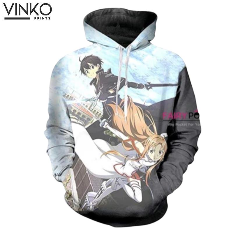 Swoword Art Online Kirigaya Kazuto Yuuki Asuna B Hoodie