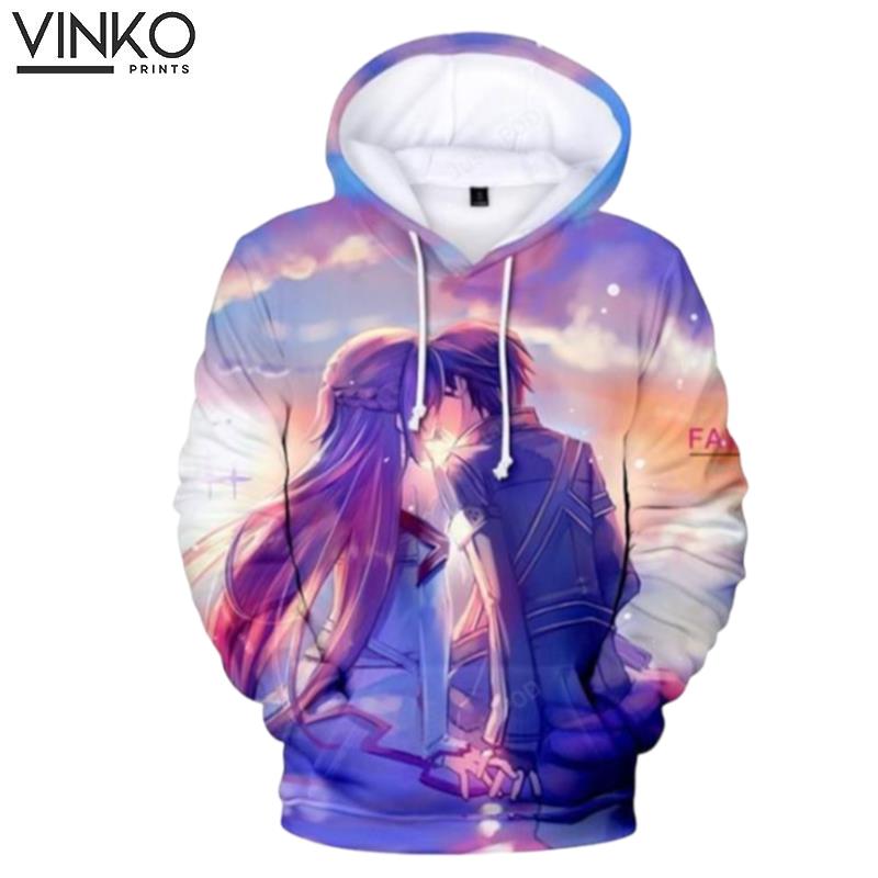 Swoword Art Online Kirigaya Kazuto Yuuki Asuna Hoodie