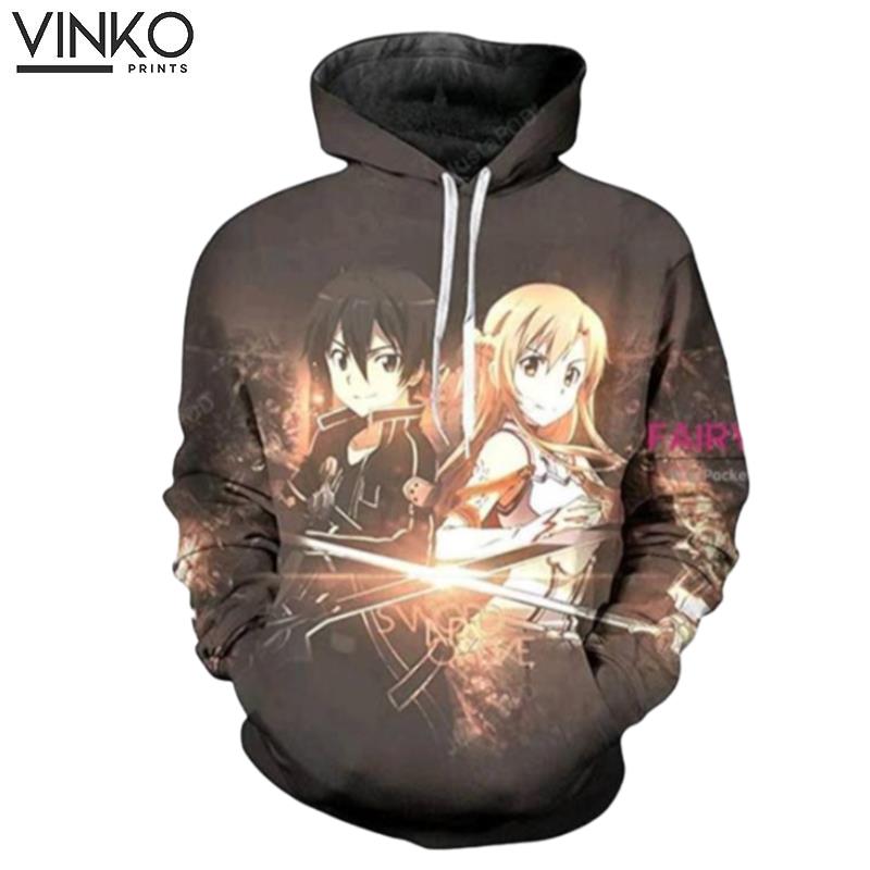 Swoword Art Online Yuuki Asuna Kirigaya Kazuto B Hoodie