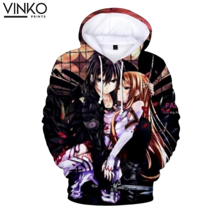 Swoword Art Online Yuuki Asuna Kirigaya Kazuto Hoodie