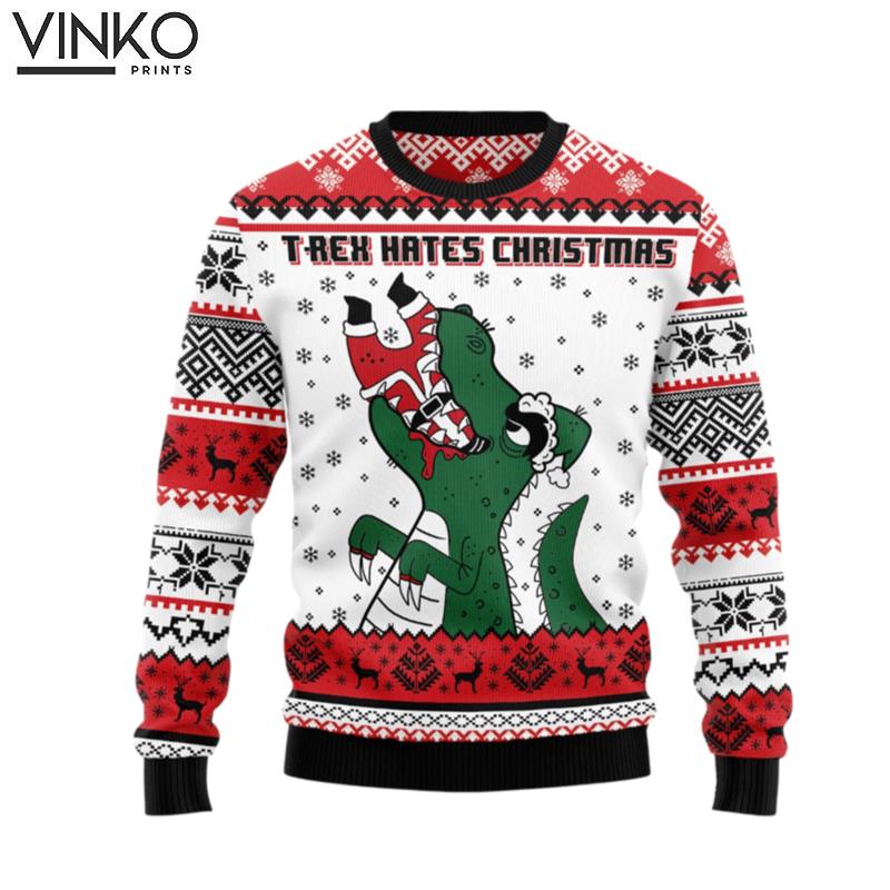 TRex Hates Christmas HT071225 Ugly Christmas Sweater