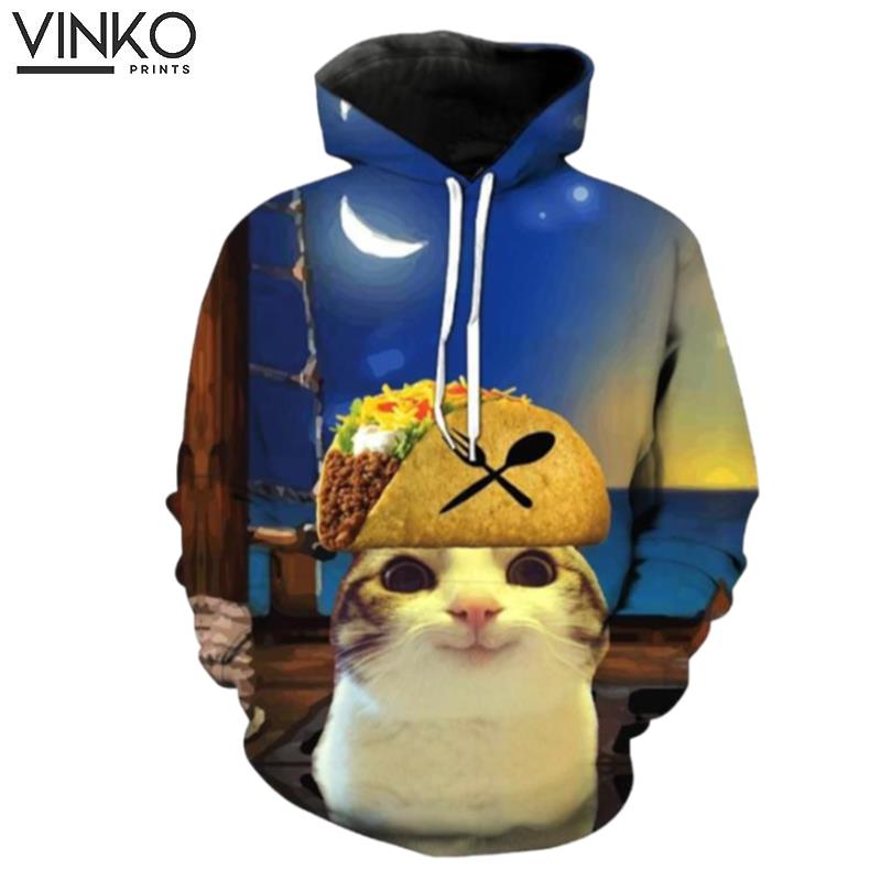 Taco Pirate Cat Hoodie