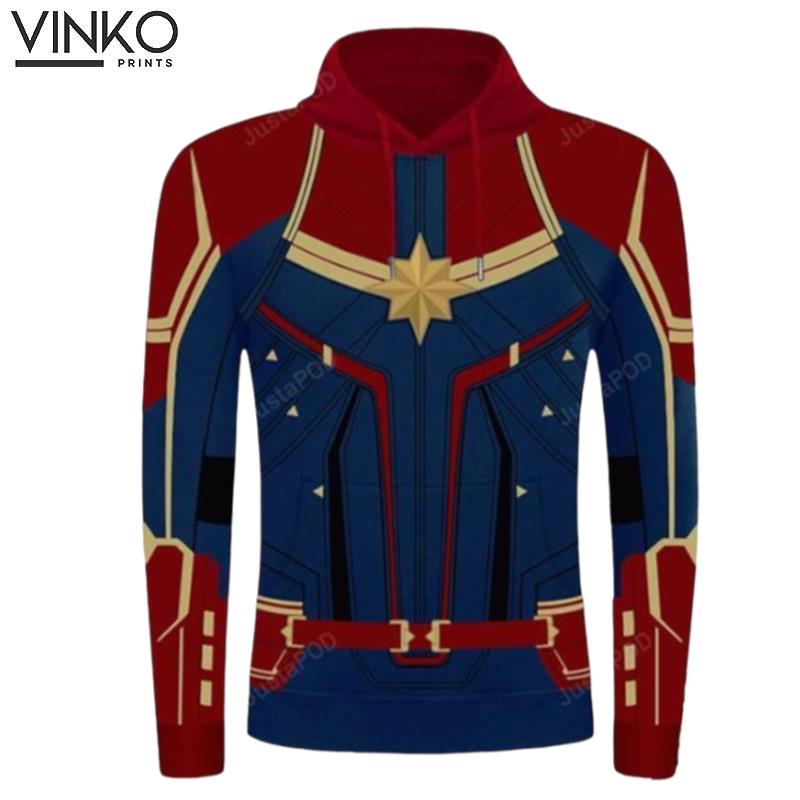 Teen Avengers 4 Captain Marvel Outfit Hoodie