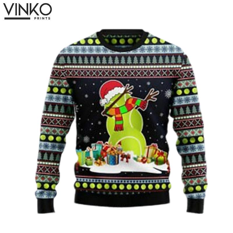 Tennis Snowman 3D Ugly Christmas Sweater