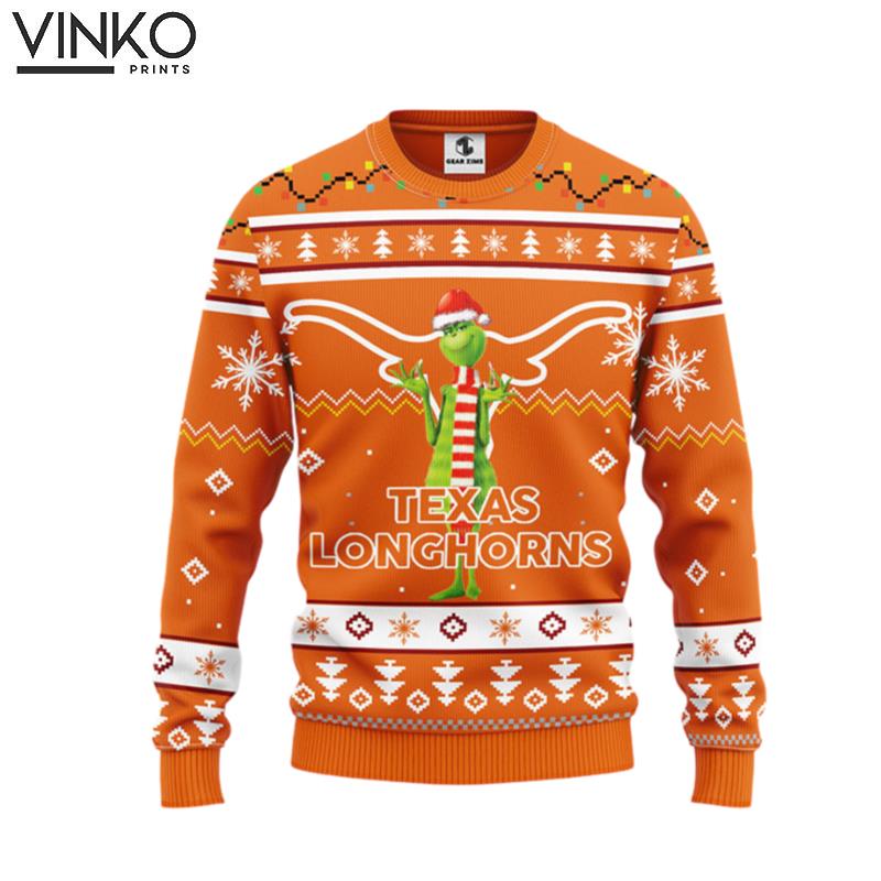 Texas Longhorns Funny Grinch Ugly Christmas Sweater