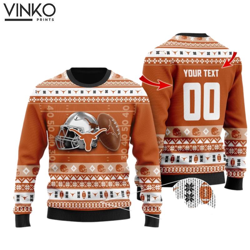 Texas Longhorns Personalized Ugly Christmas Sweater