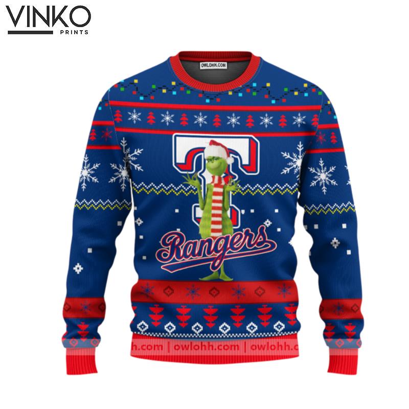 Texas Rangers Funny Grinch Ugly Christmas Sweater