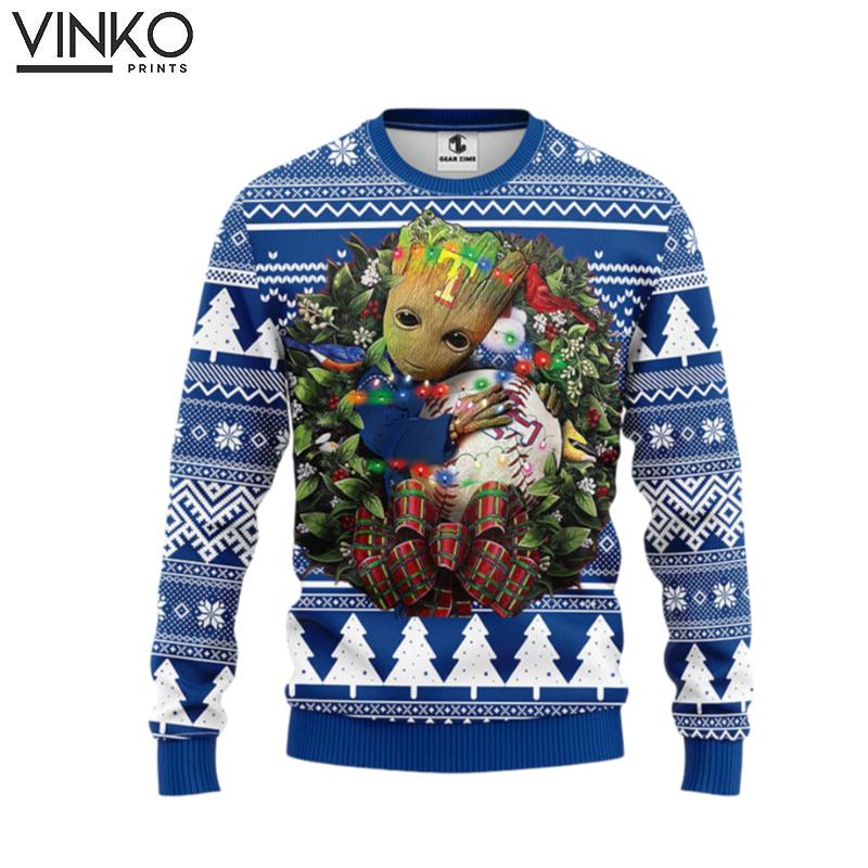 Texas Rangers Groot Hug Ugly Christmas Sweater