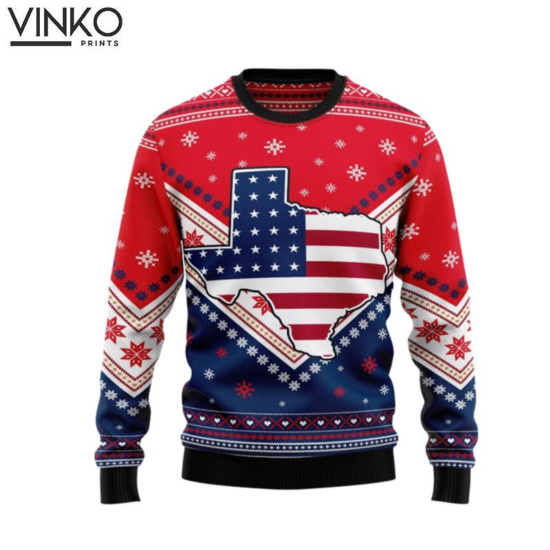 Texas Usa Flag Perfect Gift and Outfit For Christmas Winter New Year Of Texas Lovers Ugly Christmas Sweater