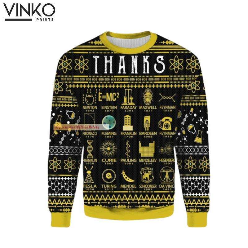 Thanks Science 3D Ugly Christmas Sweater