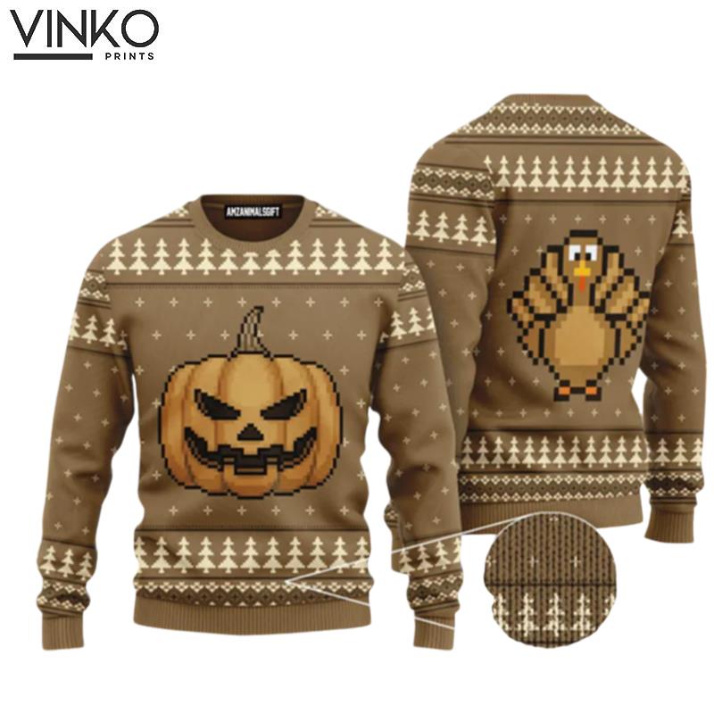 Thanksgiving Pumpkin Turkey Urly Thanksgiving Ugly Christmas Sweater