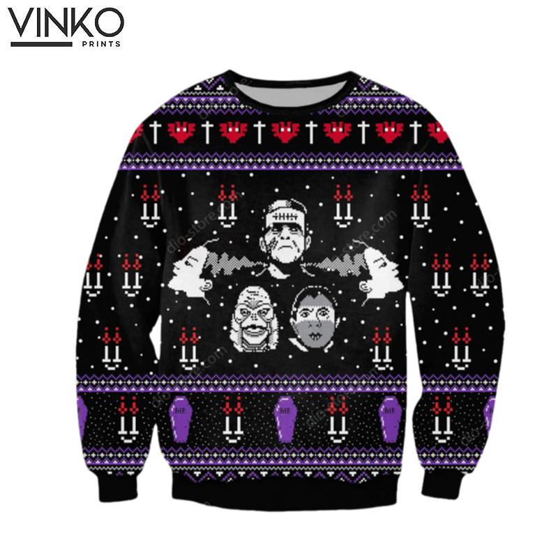 The Addams Family 3D Ugly Christmas Sweater