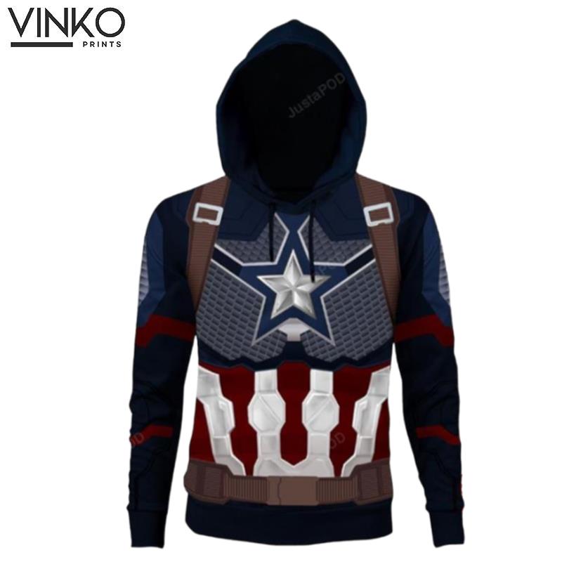 The Avengers Endgame Captain America Cosplay Thin Sports Hoodie