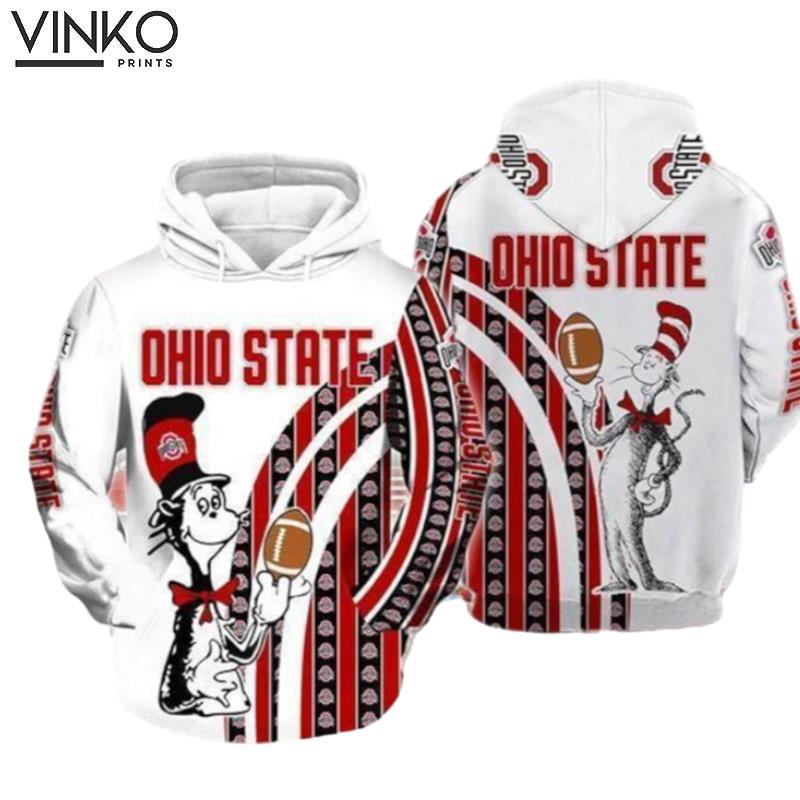 The Cat In The Hat Ohio State Buckeyes Ncaa Skull Hoodie