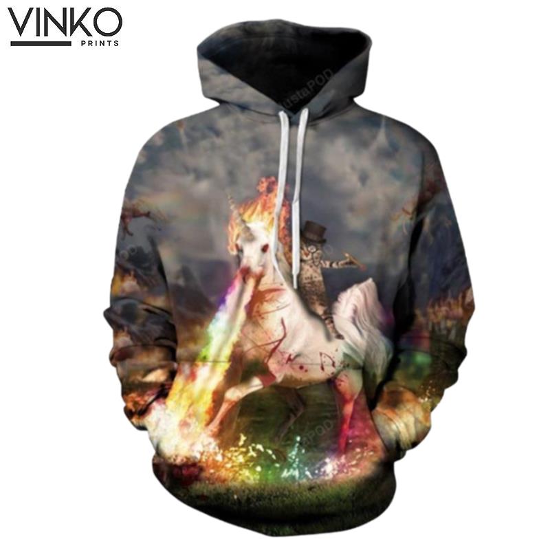 The Cat Riding A Unicorn Hoodie