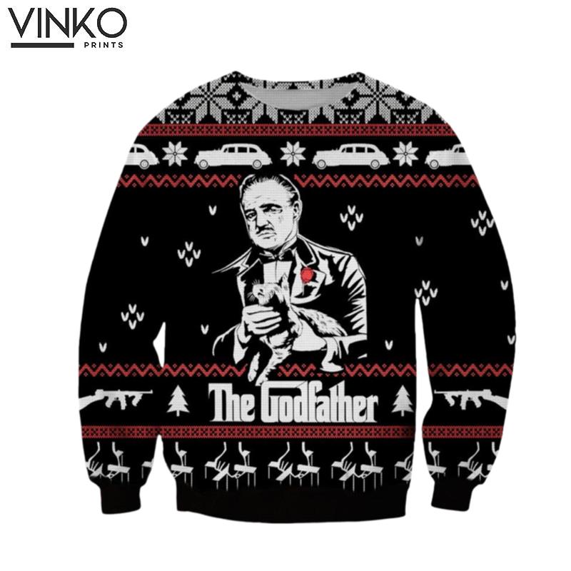 The Godfather Knitting Pattern 3D Print Ugly Christmas Sweater