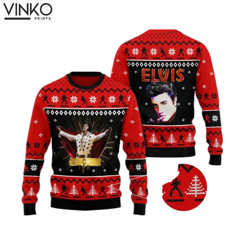 The King Never Die Elvis Presley 3D Ugly Christmas Sweater