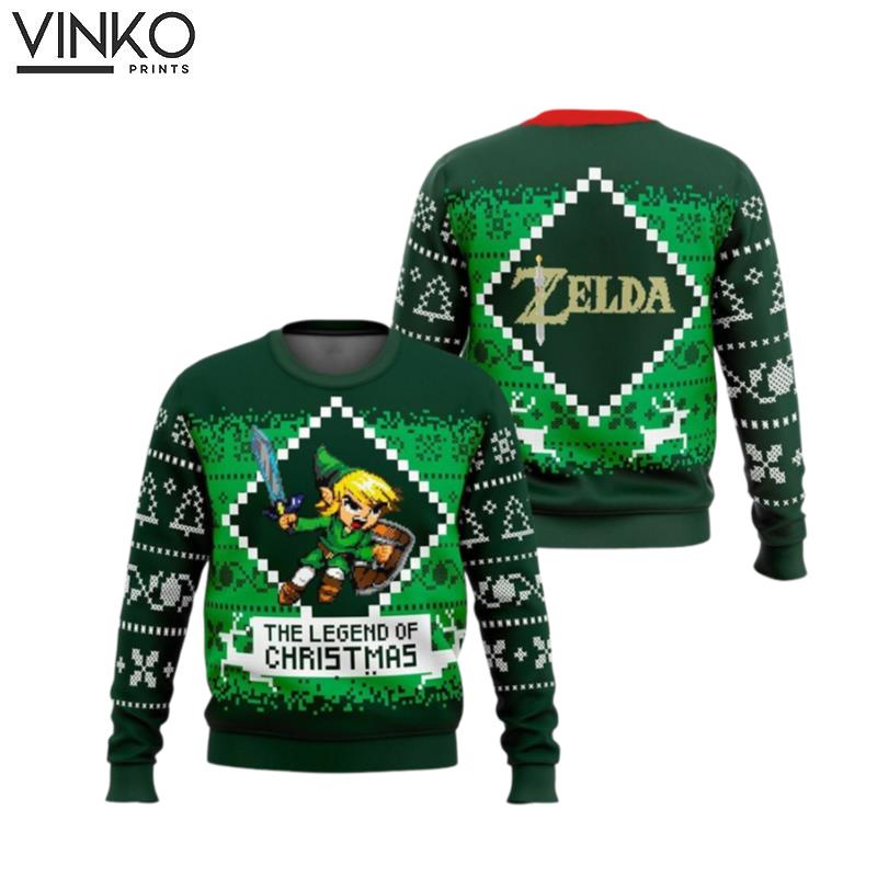 The Legend Of Christmas 3D Xmas Shirt Master Sword Ugly Christmas Sweater