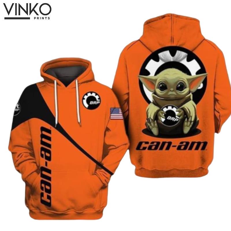 The Mandalorian Baby Yoda Holding Can Am Hoodie