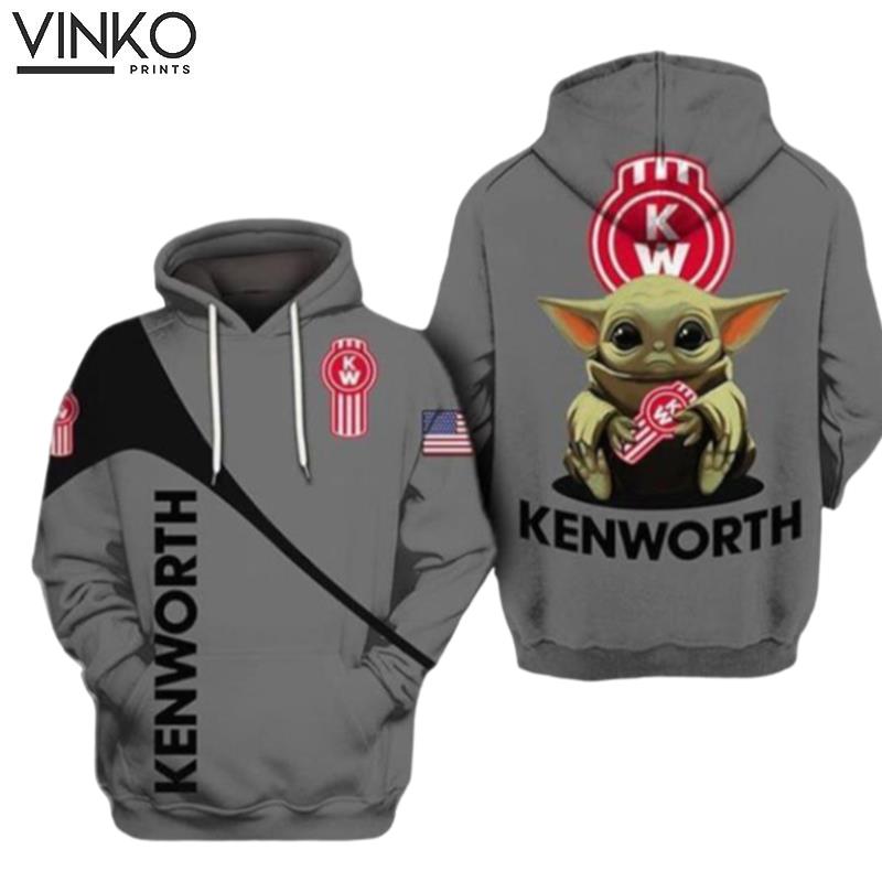 The Mandalorian Baby Yoda Holding Kenworth Hoodie