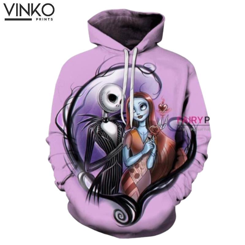 The Nightmare Before Christmas Jack Skellington Sally Purple Hoodie