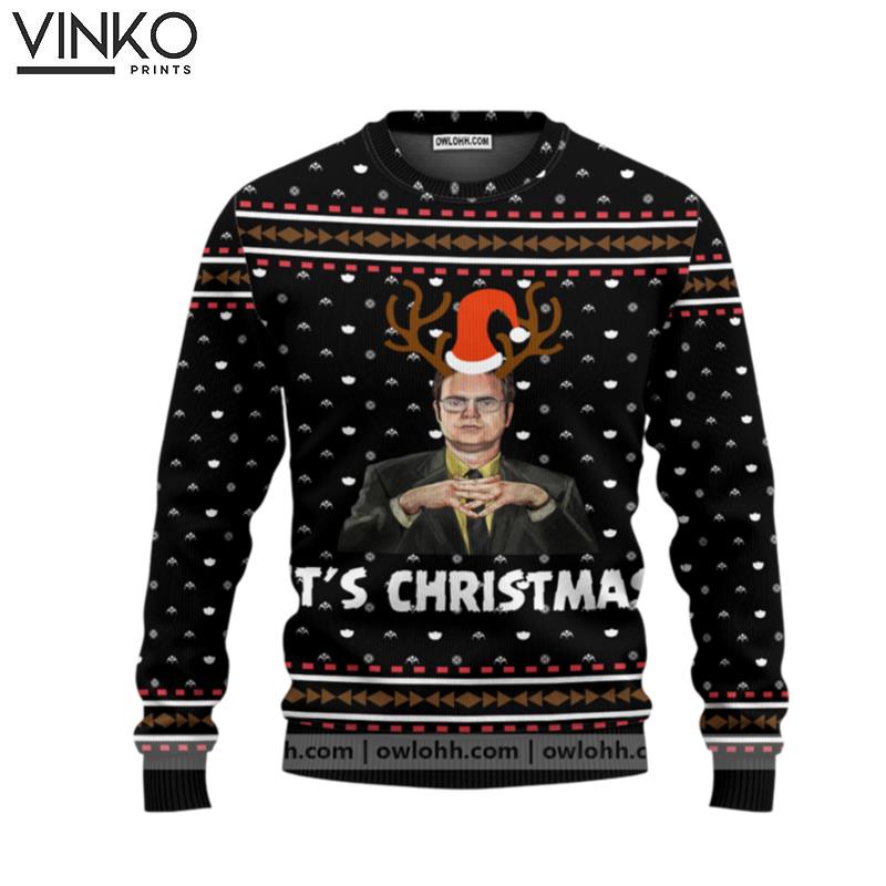 The Office Dwight Schrute It'S Christmas Full The Office Ugly Christmas Sweater