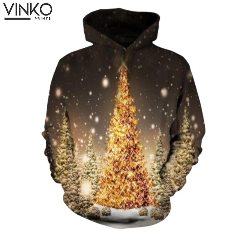 The Pattern Of The Golden Christmas Tree Hoodie