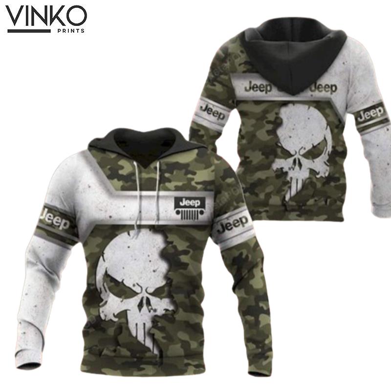 The Punisher Jeep Camo Us Army Hoodie