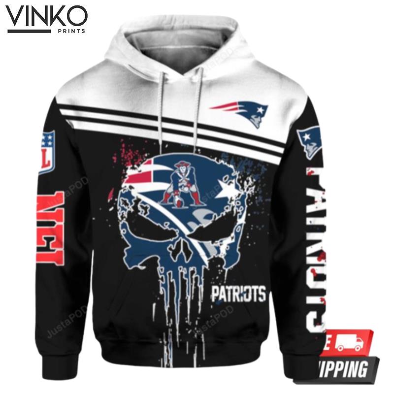 The Punisher Skull Men And Women And New England Patriots New England Patriots Hoodie