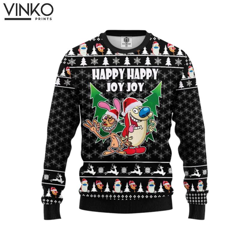 The Ren Stimpy Happy Happy Joy Joy 128 Ugly Christmas Sweater