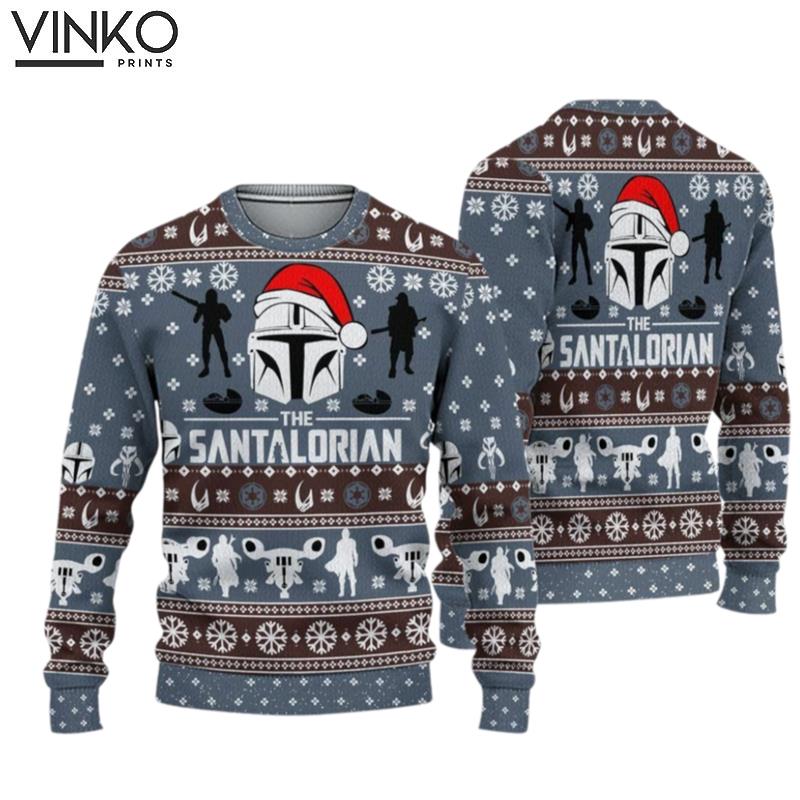 The Santalorian 3D Mandalorian Ugly Christmas Sweater