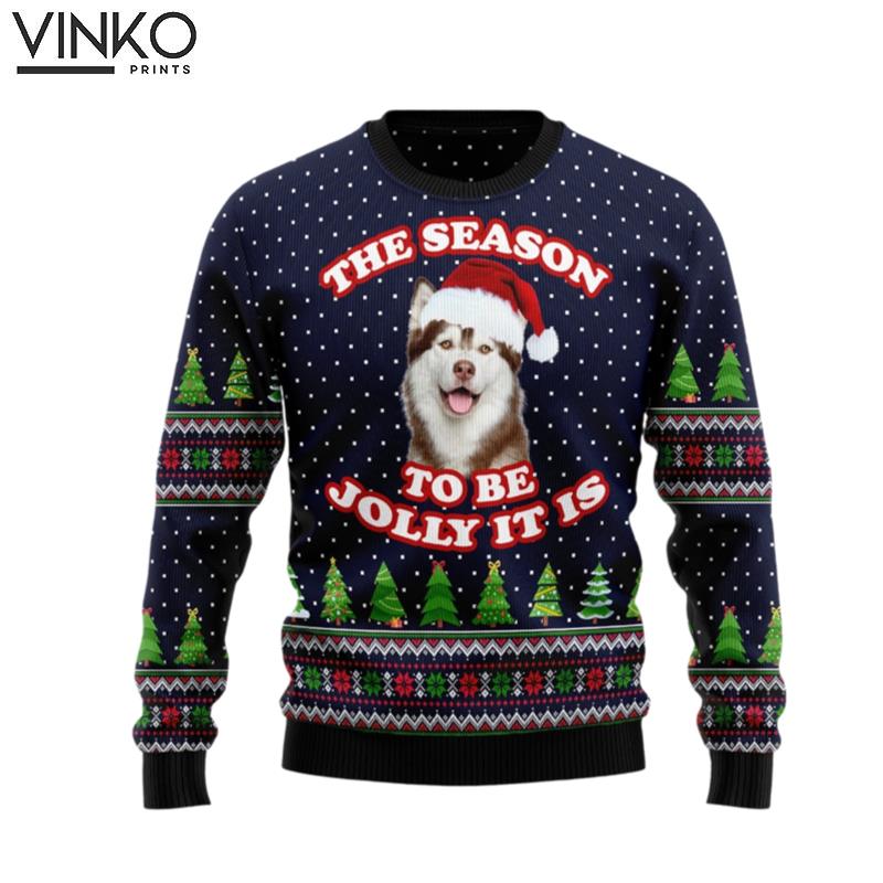 The Season To Be Jolly Siberian Husky For Men And Women Ugly Christmas Sweater