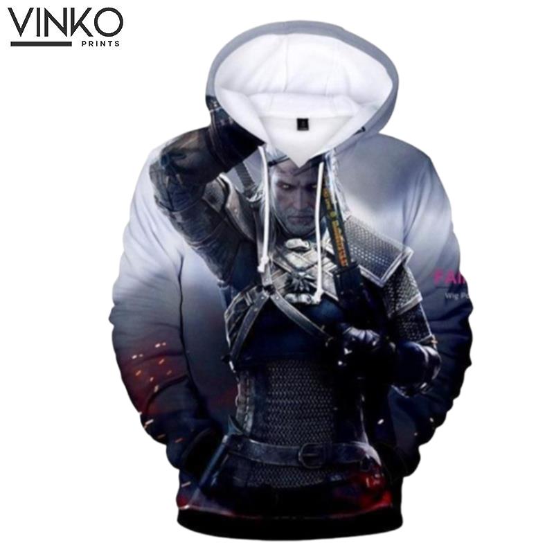 The Witcher 3 Wild Hunt Geralt Of Rivia Grey Hoodie