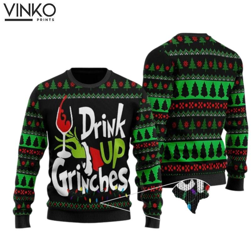 The funny character Xmas Drink Up GrinchesS Ugly Christmas Sweater