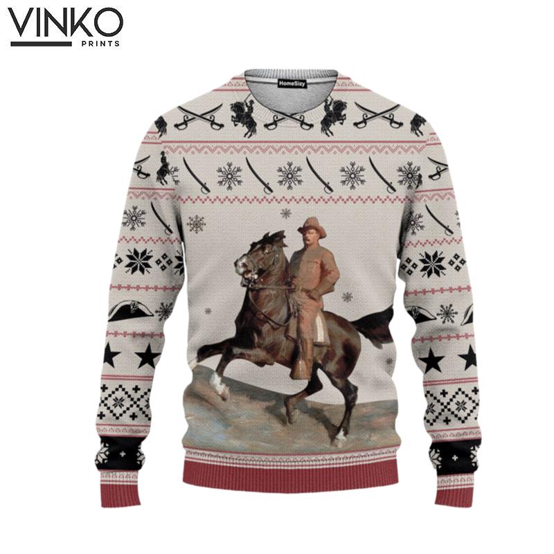 Theodore Roosevelt Cowboy Ugly Christmas Sweater