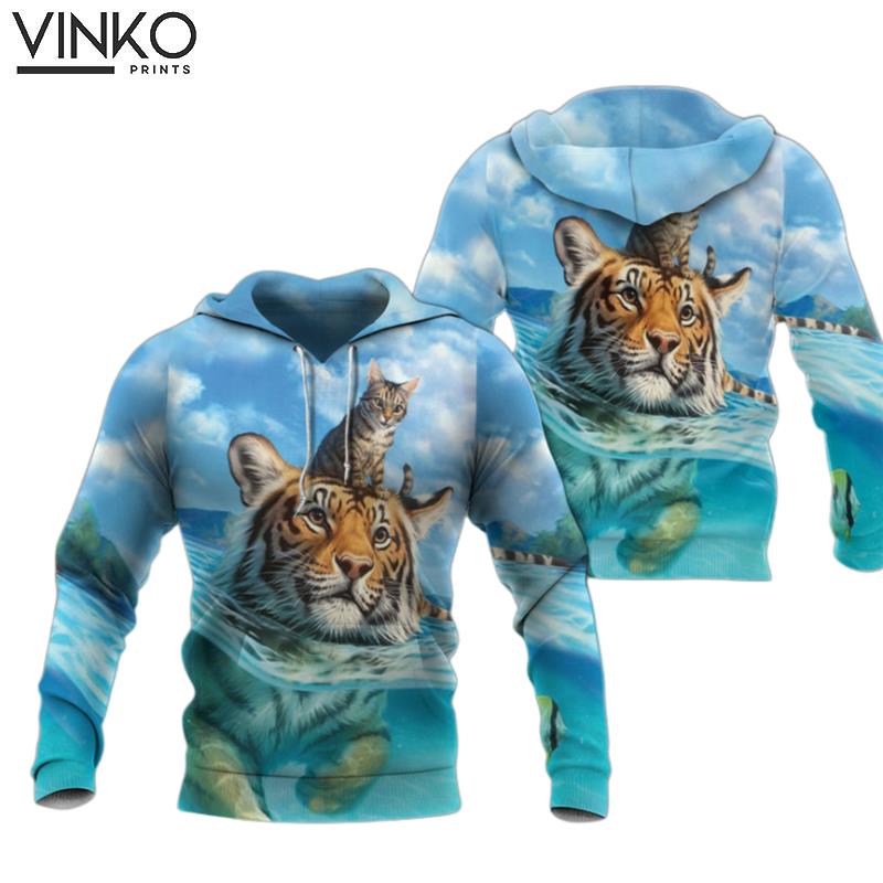 Tiger And Cat Hoodie