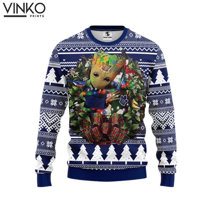 Toronto Maple Leafs Groot Hug Ugly Christmas Sweater