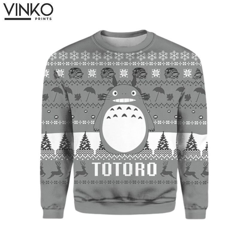 Totoro Ghibli Studio Over PrintCute Santa Anime Ugly Christmas Sweater