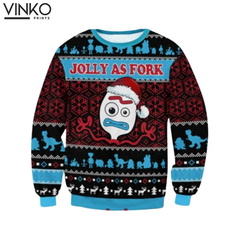 Toy Story Jolly As Fork Christmas Forky Ugly Christmas Sweater