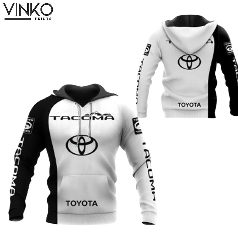 Toyota Tacoma Black And White Hoodie