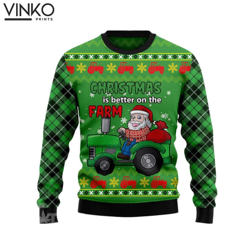 Tractor Santa Ugly Christmas Sweater