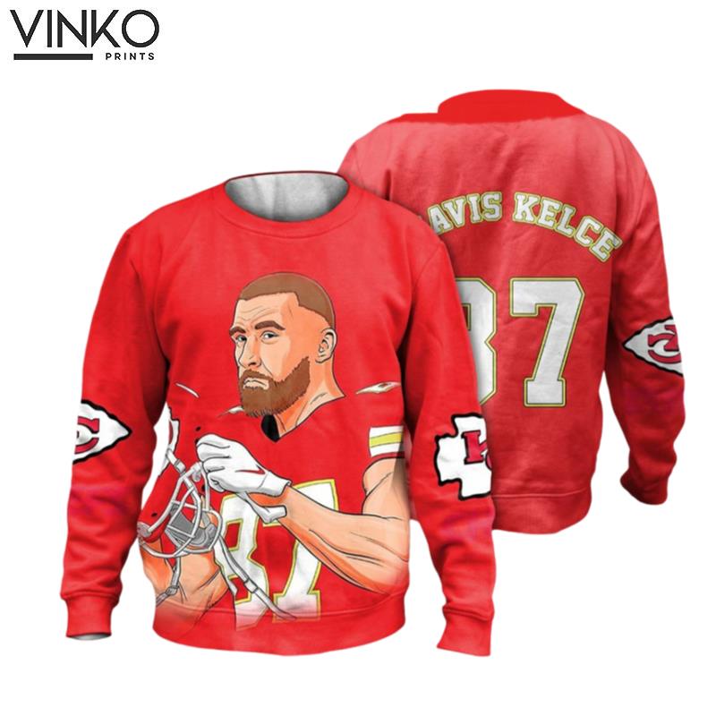 Travis Kelce Match 3D Vintage 90s #87 Tight End H omage Retro Shirt Ugly Christmas Sweater