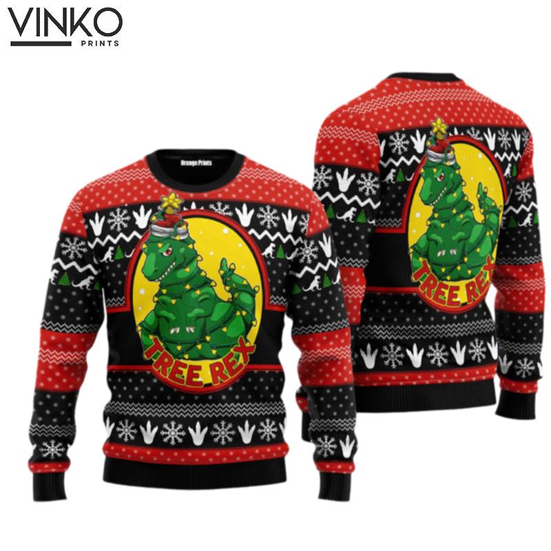 Tree Rex Big Dinosaur Ugly Christmas Sweater