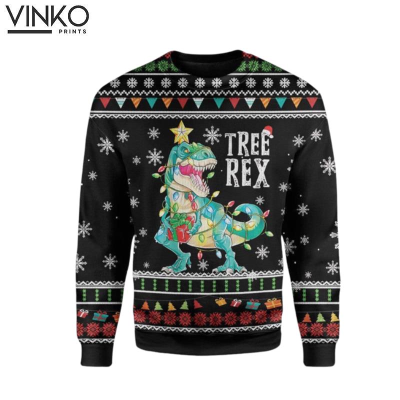 Tree TRex Custom Ugly Christmas Sweater