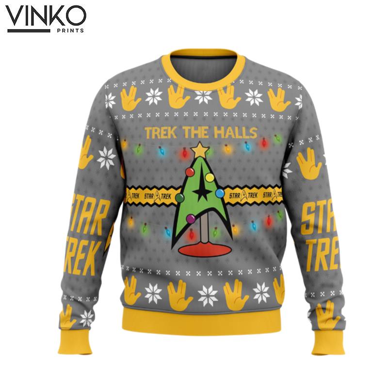 Trek The Halls Star Trek Ugly Christmas Sweater