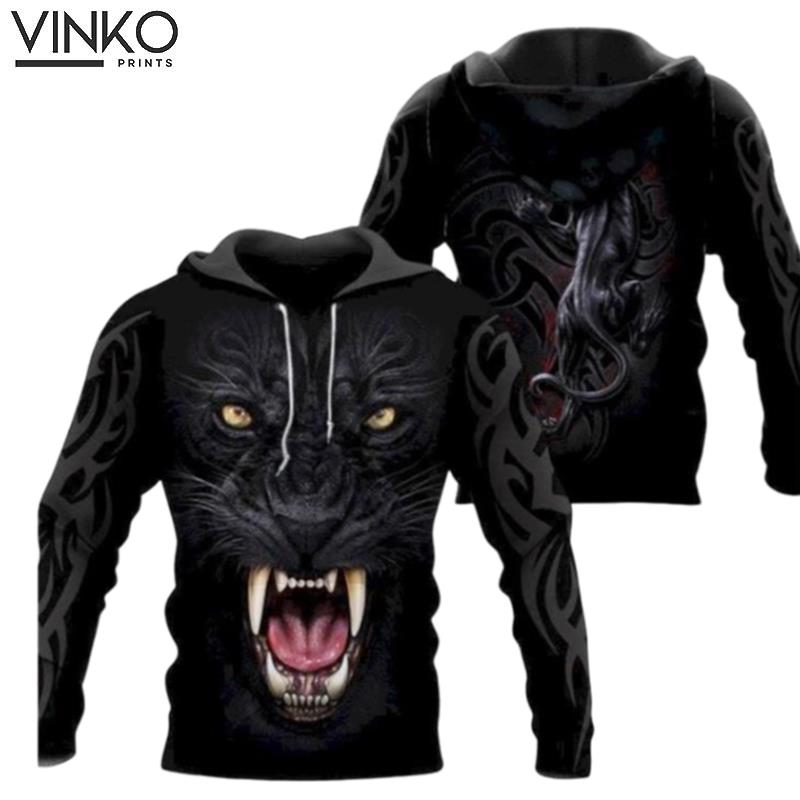 Tribal Afirca Panther Black Hoodie