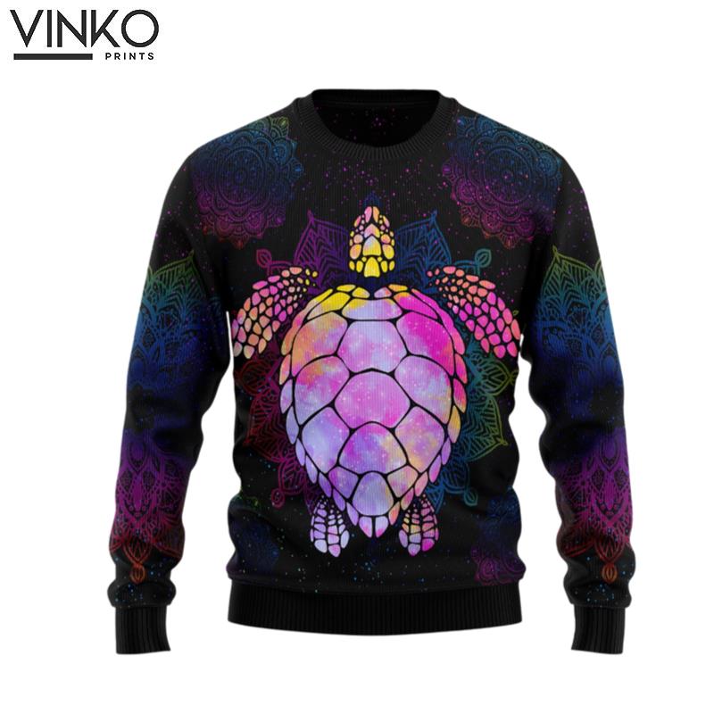 Turtle Purple Mandala D2610 Ugly Christmas Sweater