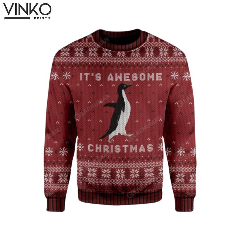 Ugly Awesome Penguin Christmas Custom Ugly Christmas Sweater