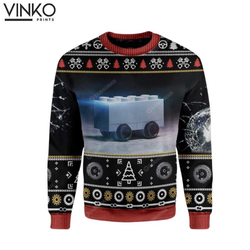 Ugly Blursed Cybertruck Custom Ugly Christmas Sweater