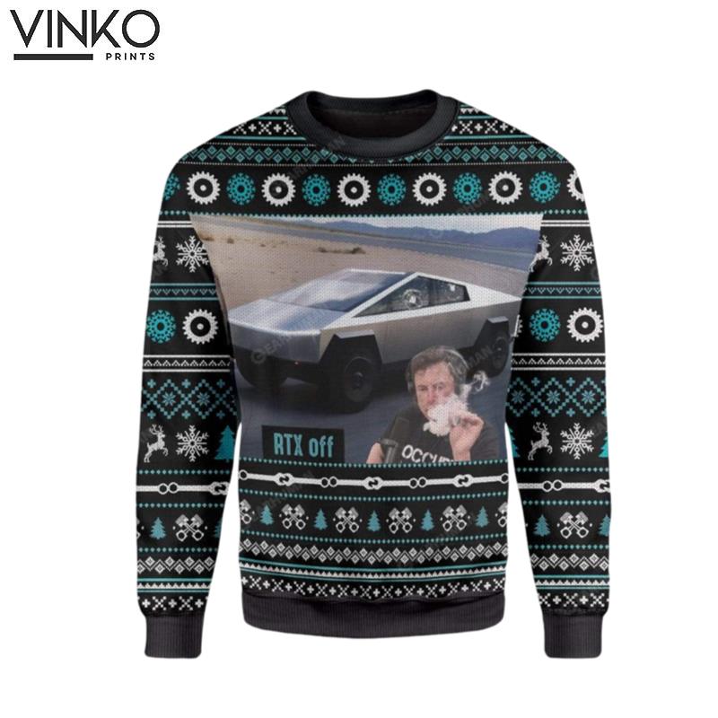 Ugly Cybertruck RTX On Off Custom Ugly Christmas Sweater